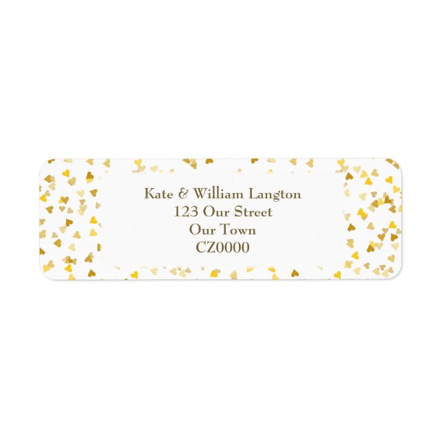 Étiquette Coeurs d'or (Devant)