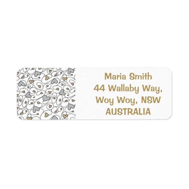 Étiquette Coeurs frisés (Devant)