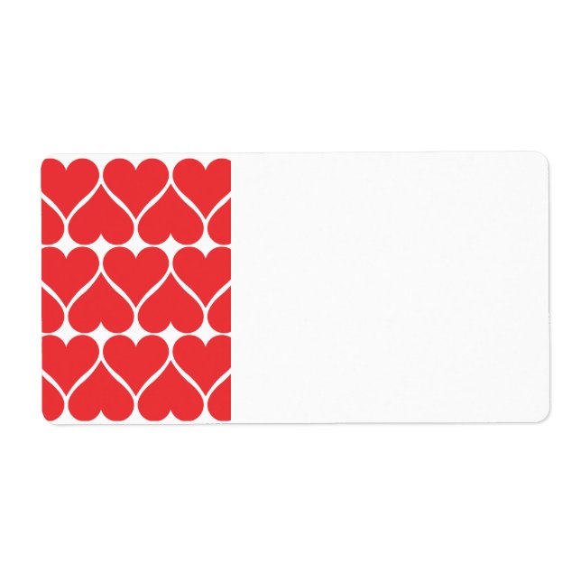 Étiquette Coeurs rouges (Devant)