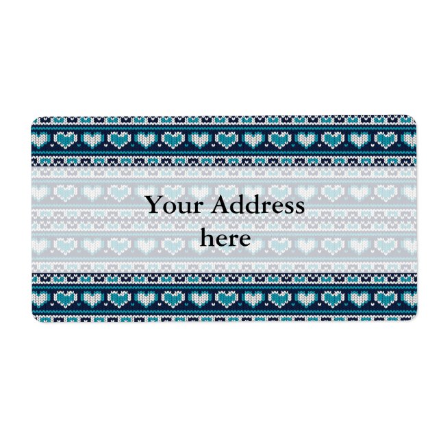 Étiquette Coeurs tricot sans couture motif 2 + vos idées (Devant)