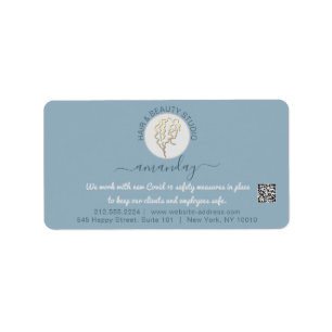 Étiquette Coiffeur Beauty Studio Lash Gold Logo QR RSVP
