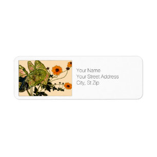 Étiquette Coladiums & Coreopsis Botanical Art Return Adresse