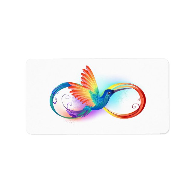 Étiquette Colibri arc-en-ciel avec symbole Infinity (Devant)