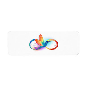 Étiquette Colibri arc-en-ciel avec symbole Infinity