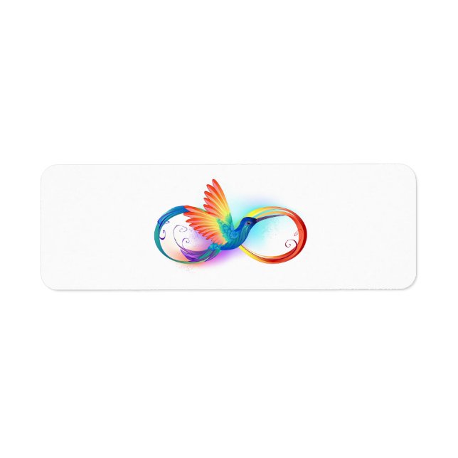 Étiquette Colibri arc-en-ciel avec symbole Infinity (Devant)