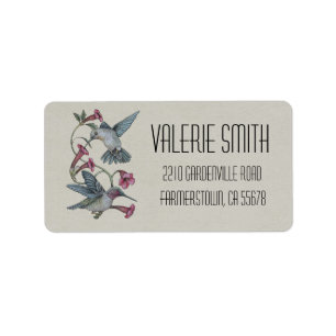 Étiquette Colibris et vigne