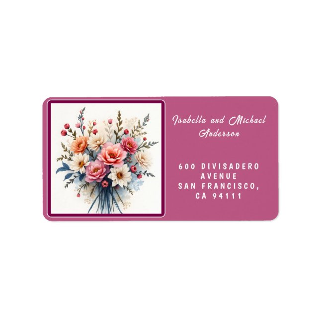 Étiquette Collection de fleurs sauvages modernes de luxe Bel (Devant)