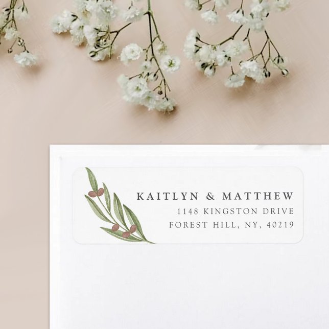 Étiquette Collection de Mariages de Branches d'Olivier (Créateur téléchargé)