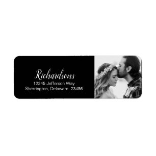 Étiquette Collection de Mariages photo en noir et blanc