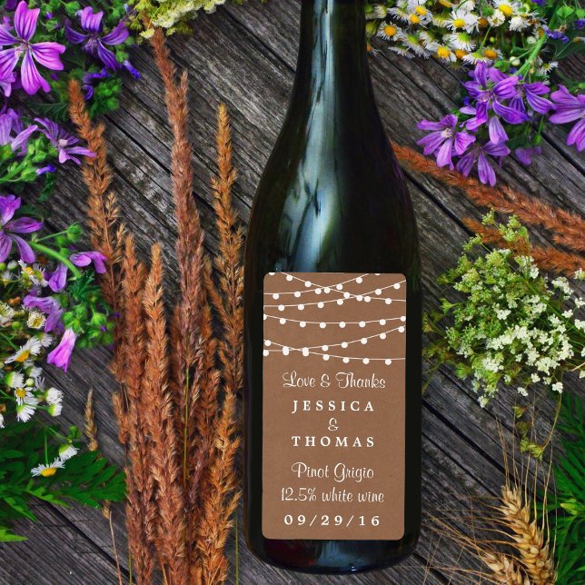 Étiquette Collection de Mariages Rustic Kraft (Créateur téléchargé)