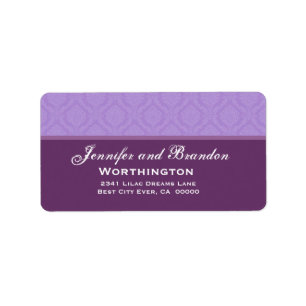Étiquette Collection Mariage damassé de losange violet lavan