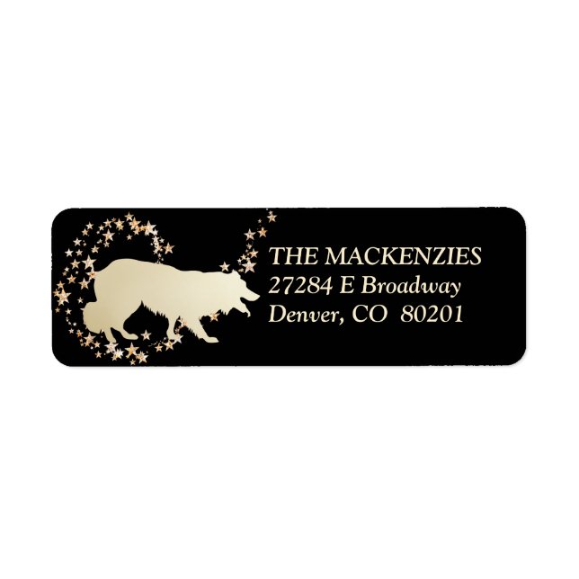 Étiquette Collie de la bordure de la rivière Swirl (Devant)