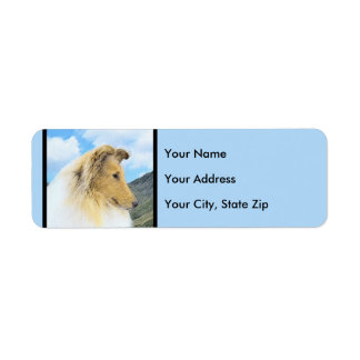 Étiquette Collie en Montagne (Rough) Peinture - Chien Art