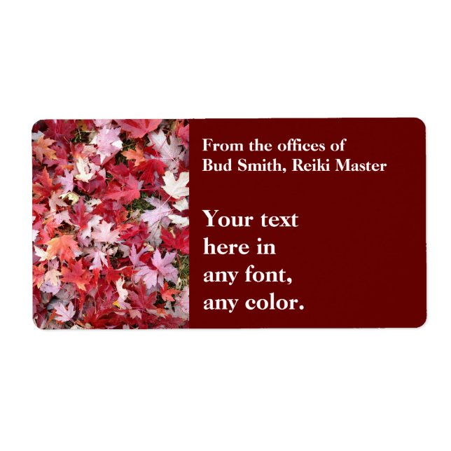 Étiquette Colonnes d'automne Feuille (Devant)