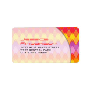 Étiquette Colorant Magenta Zig Zag Motif Mod Waves Adresse