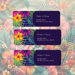 Étiquette Coloré hawaïen tropical Mariage