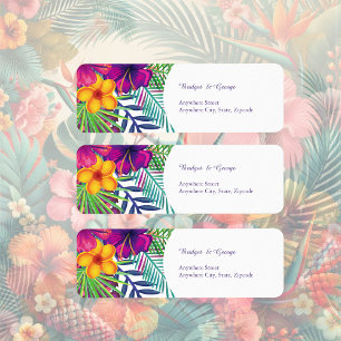 Étiquette Coloré hawaïen tropical Mariage