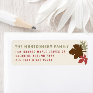 Étiquette Coloré Thanksgiving Autumn Leaves Return Adresse