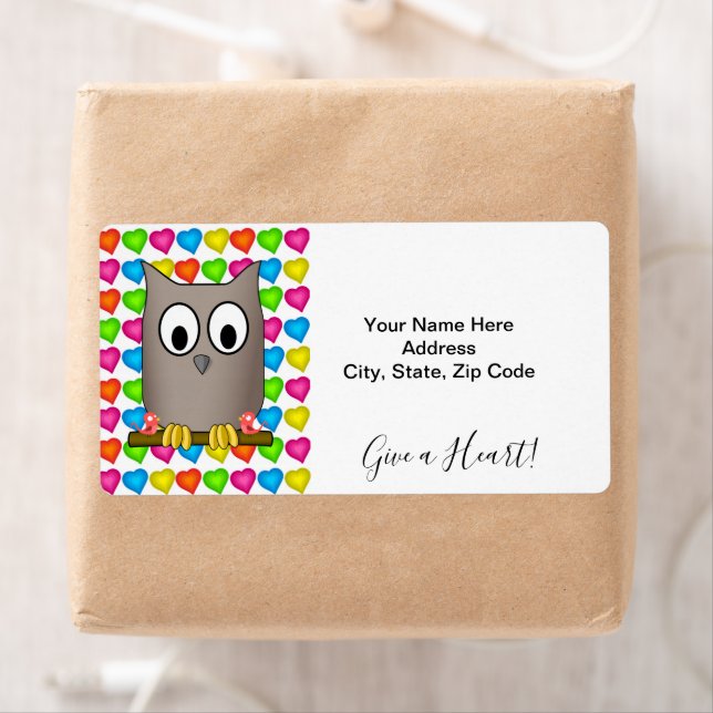 Étiquette Colored Hearts (En situation)