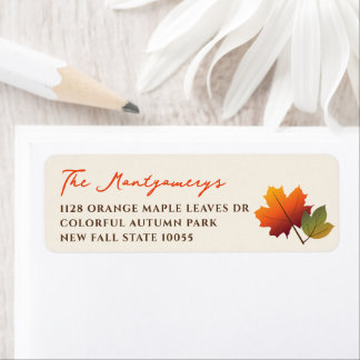 Étiquette Colorée Feuilles Automne Thanksgiving Adresse de r