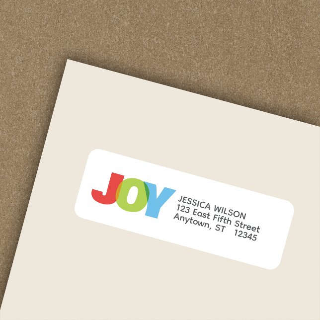 Étiquette Colorée JOIE JOIE JOIE Retour Adresse (Créateur téléchargé)