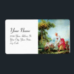 ÉTIQUETTE COLORFUL BABY SHOWER<br><div class="desc">Romantic and joyful painting, mother and child on wheelbarrow with flowers walks in the green garden under the blue sky,  re-elaborated from masterpiece of Jean - Honoré  Fragonard .</div>