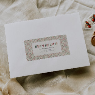 Étiquette Colorful Festive Holiday Return Adresse Forfait