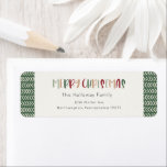 Étiquette Colorful Green Christmas Retourner l'adresse Envel<br><div class="desc">Ce étiquette d'enveloppe d'adresse de retour de Noël vert et coloré est parfait pour votre Noël amusant, créatif et lumineux. C'est une police moderne unique et ludique en rouge, tan boho, et vert clair et foncé, pour une agréable sensation de saison. Si vous cherchez à égayer l'hiver sombre de vos...</div>