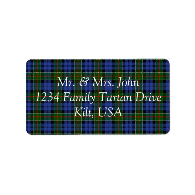 Étiquette Colquhoun Tartan (Devant)