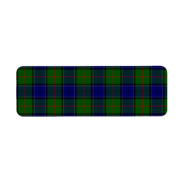 Étiquette Colquhoun tartan bleu vert plaid (Devant)