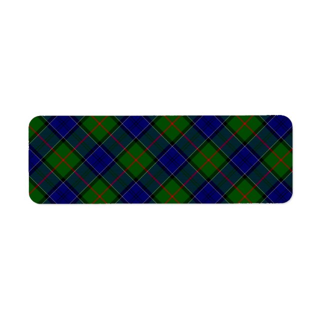 Étiquette Colquhoun tartan bleu vert plaid (Devant)