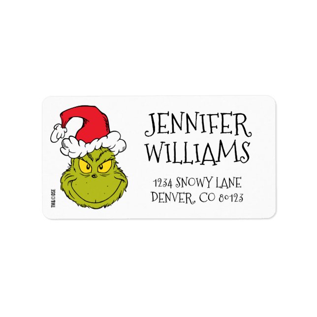 Étiquette Comment le pouce a volé Noël | Naughty Grinch (Devant)