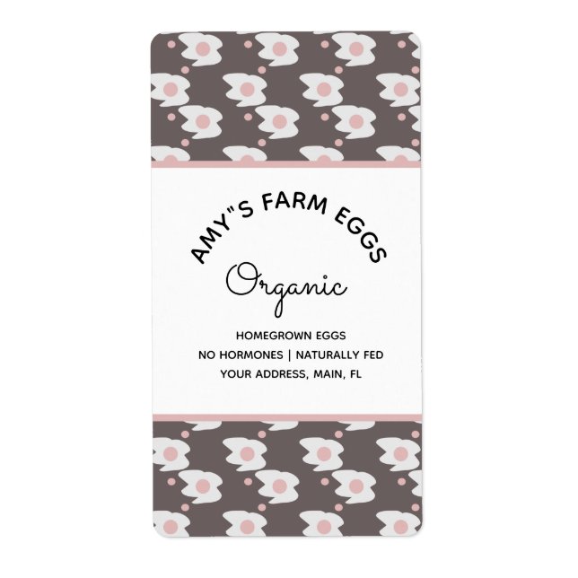 Étiquette commerciale motif œufs de ferme aquarell (Devant)