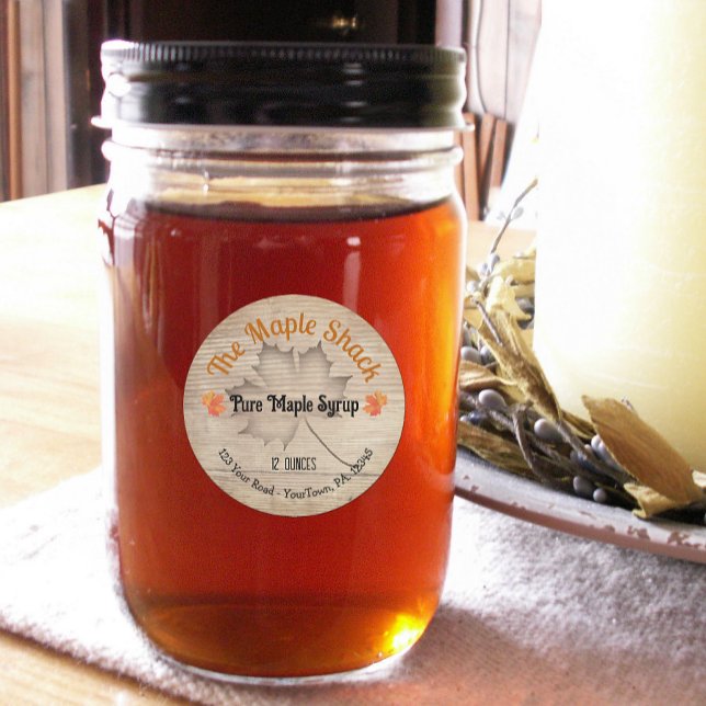 Étiquette commerciale pour produit Feuille d'érabl (Créateur téléchargé)