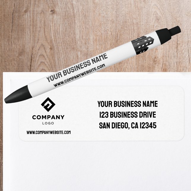 Étiquette Company Business Logo Professional Return Address  (Créateur téléchargé)