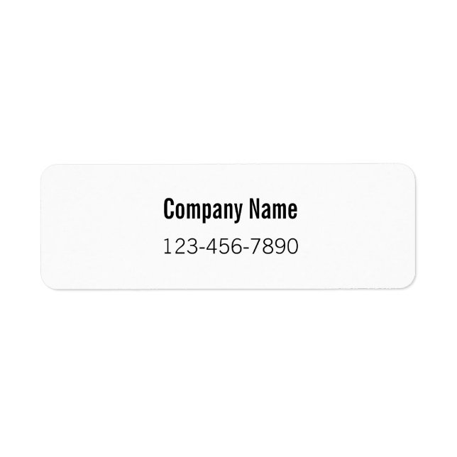 Étiquette Company Name (Bold) and Phone Number Product (Devant)