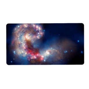Étiquette Composé coloré de galaxies d'antennes