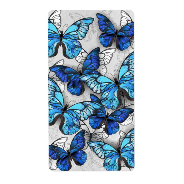 Étiquette Composition des White and Blue Butterflies (Devant)