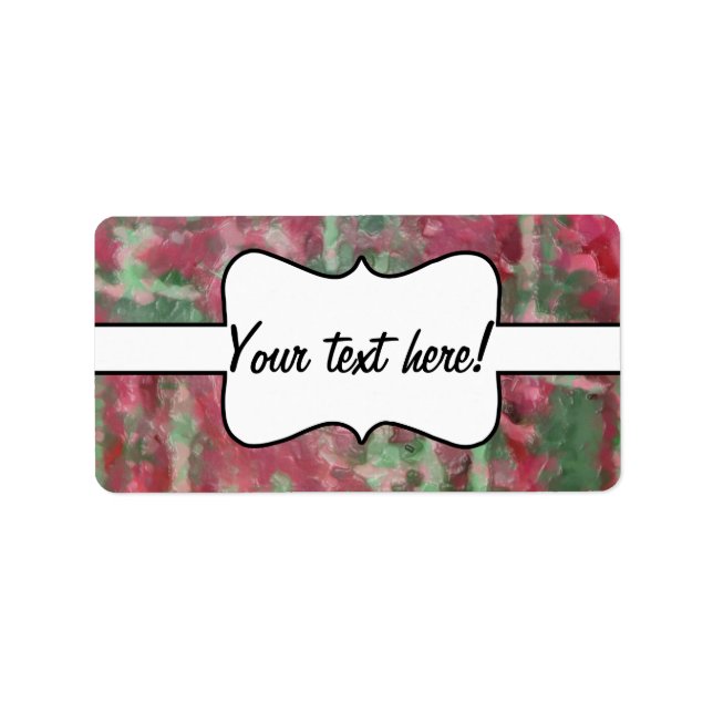 Étiquette Conception abstraite platic rouge verte (Devant)