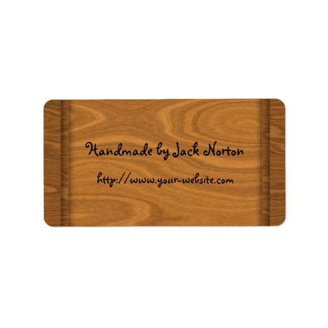 Étiquette Conception artisanale - bois (Devant)