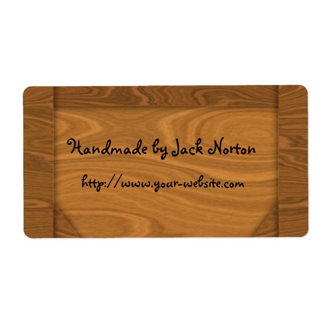 Étiquette Conception artisanale - bois (Devant)
