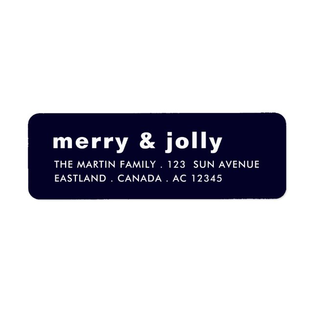 Étiquette Conception d'adresse de Noël festive Merry & Brigh (Devant)