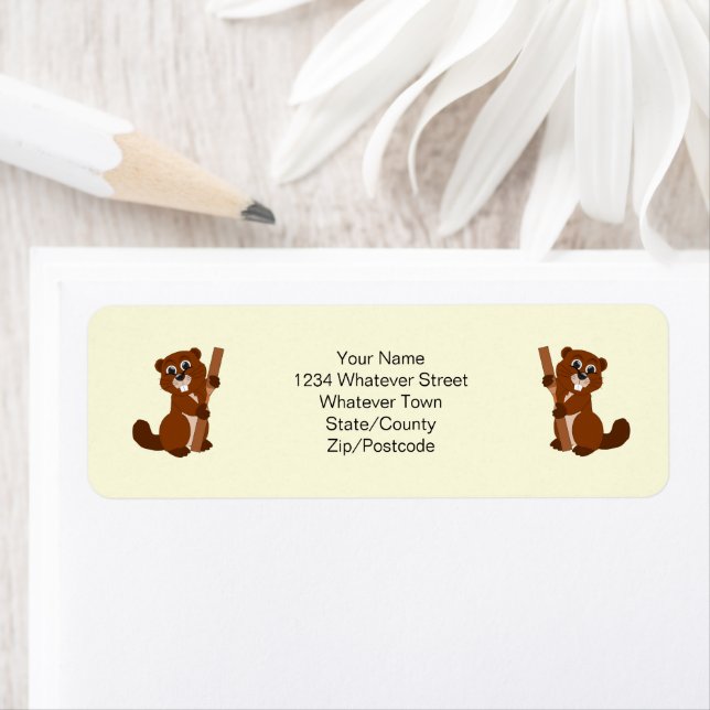 Étiquette Conception de castor personnalisée (En situation)