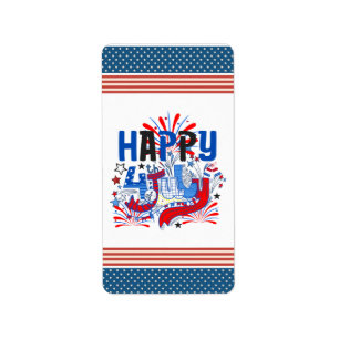 Étiquette Conception de célébration patriotique du 4 juillet
