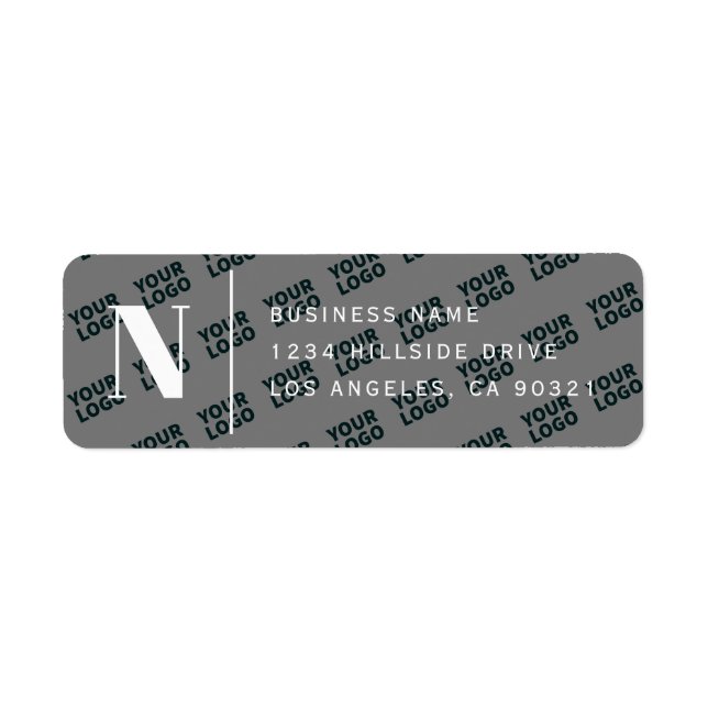 Étiquette Conception de logo en mosaïque moderne gris blanc  (Devant)
