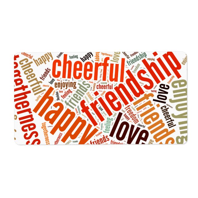 Étiquette Conception de mots positifs (Devant)