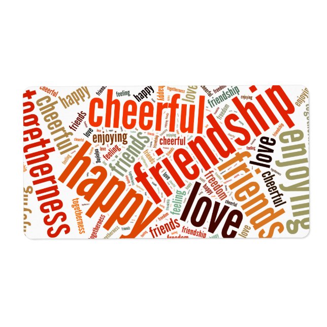 Étiquette Conception de mots positifs (Devant)