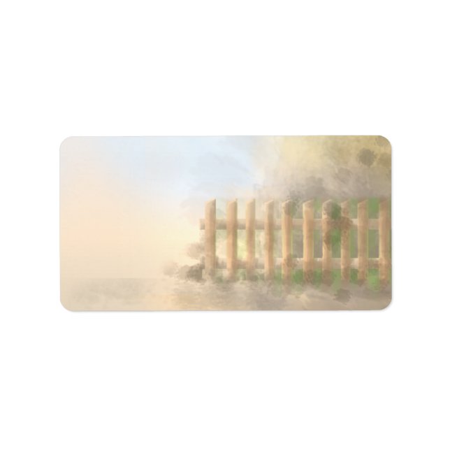 Étiquette conception de paysage de brume estivale (Devant)