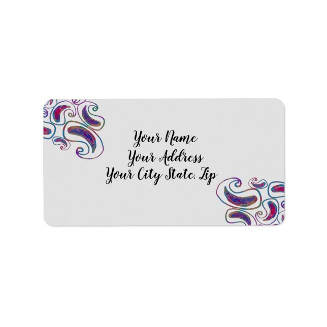 Étiquette Conception de teinture Paisley Tye (Devant)