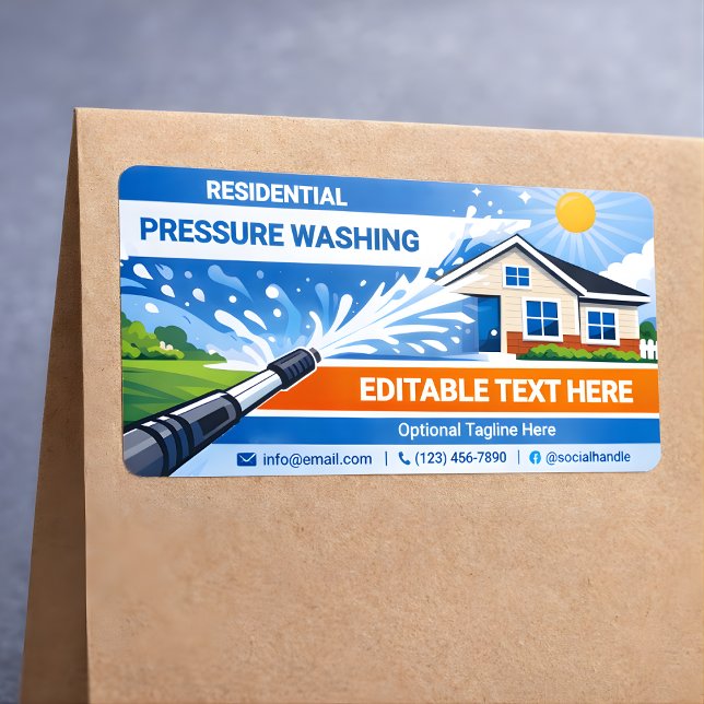 Étiquette Conception élégante de lavage sous pression réside (Créateur téléchargé)